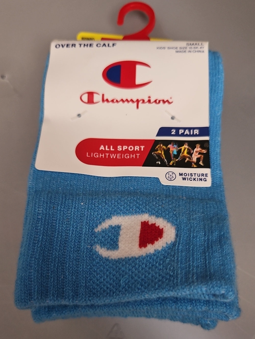 CHAMPION YOUTH UNISEX OVER THE CALF ALL SPORT SOCKS: BLUE: NWT: YOUTH 10.5K-4Y